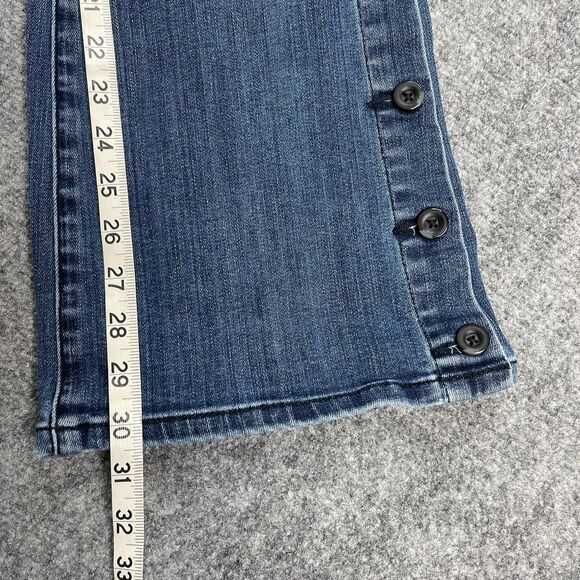Anthropologie Pilcro Letterpress High Rise Bootcut Button Leg Jeans Sz 30 - Picture 12 of 14